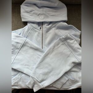 lululemon athletica Scuba Cropped Light Blue Hoodie